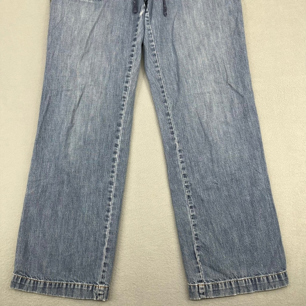 Old Navy Blue Jeans Womens 10 Blue Wide Leg Drawstring Low Rise Denim Pants - Picture 3 of 14